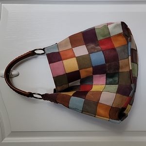 Lucky Brand Leather Patchwork Tote Shoulder Bag